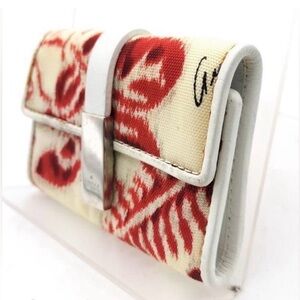 Gucci Red and Cream Key & Card Holder